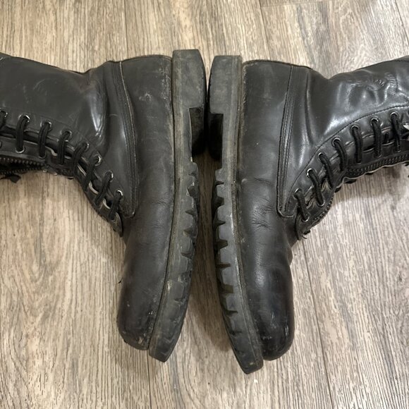 Vtg Chippewa Men's Zip Black Motorcycle Steel Toe Dual Guard Work Boots 10.5 E - Picture 5 of 12